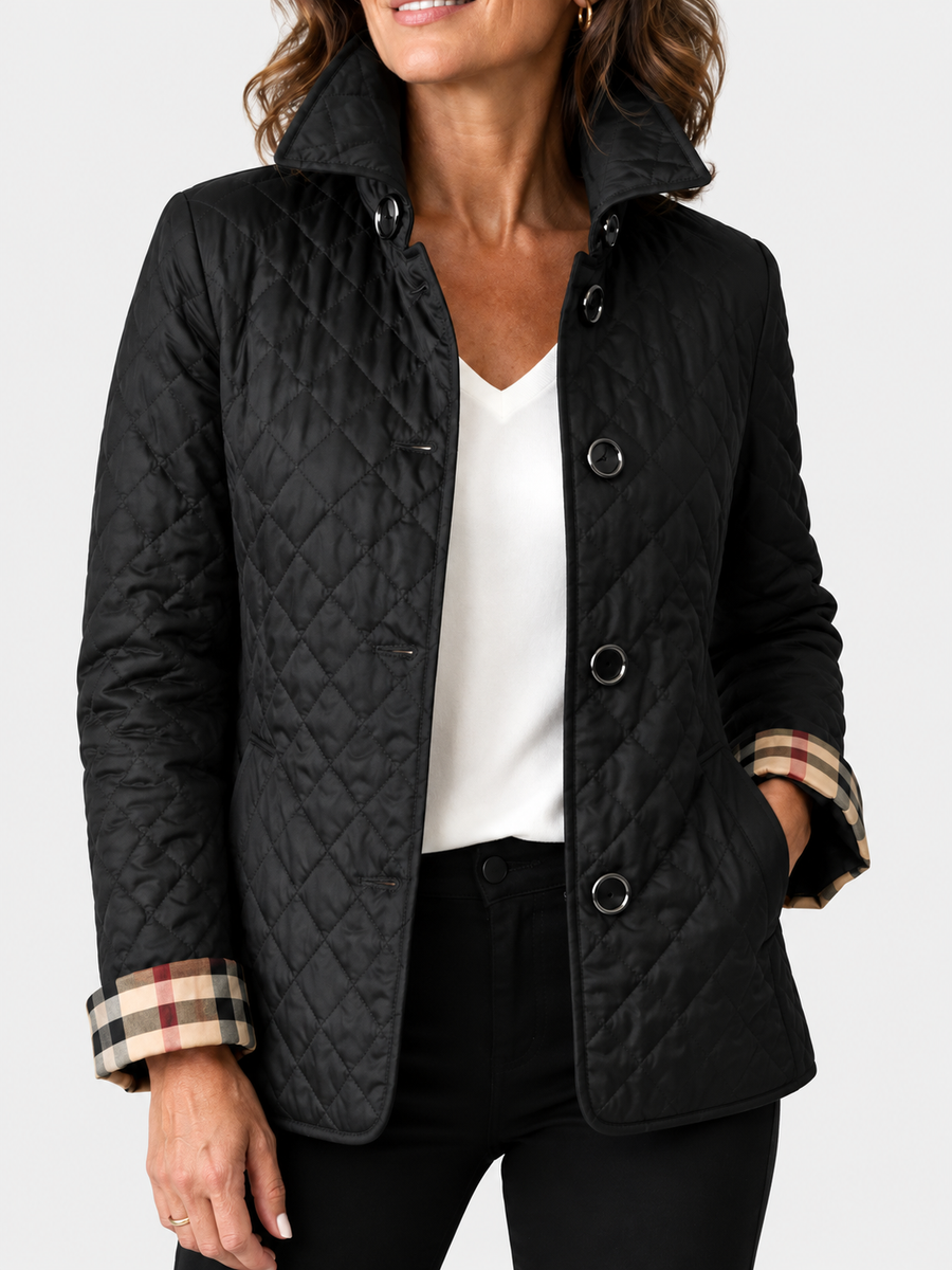 ELIZA & MAREN | BLACK DIAMOND QUILTED JACKET FOR WOMEN