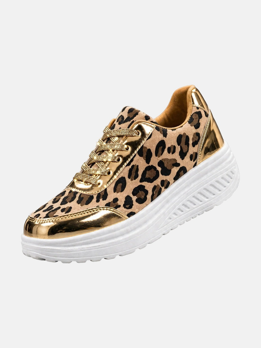ELIZA & MAREN | LEOPARD WEDGE SNEAKERS FOR WOMEN