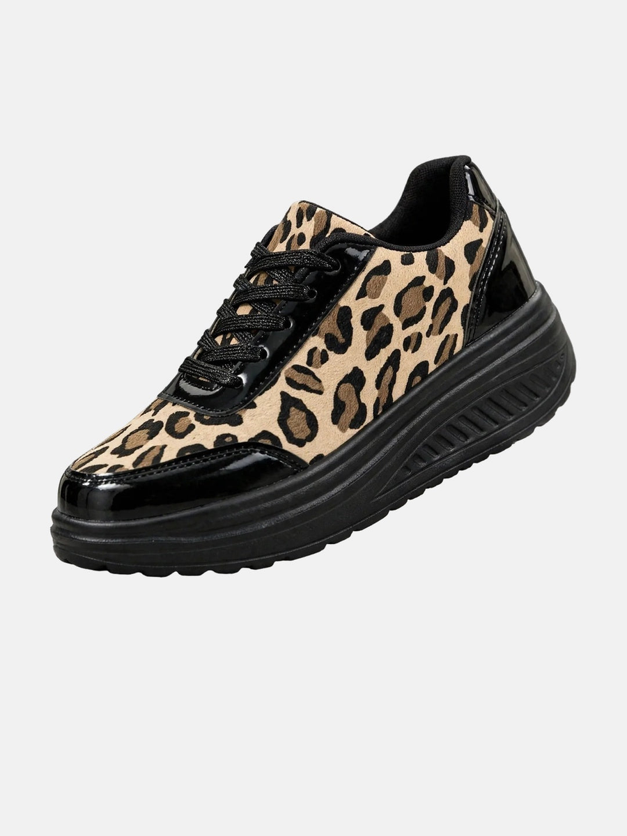 ELIZA & MAREN | LEOPARD WEDGE SNEAKERS FOR WOMEN