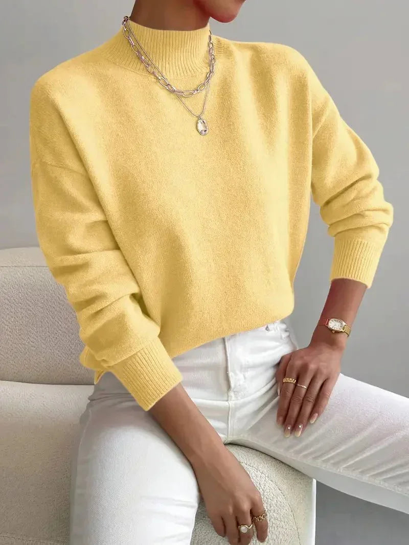 ELIZA & MAREN | BRUSHED MOCK NECK SWEATER FOR WOMEN