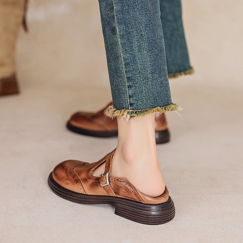 ELIZA & MAREN | T-STRAP BROGUE SHOES FOR WOMEN
