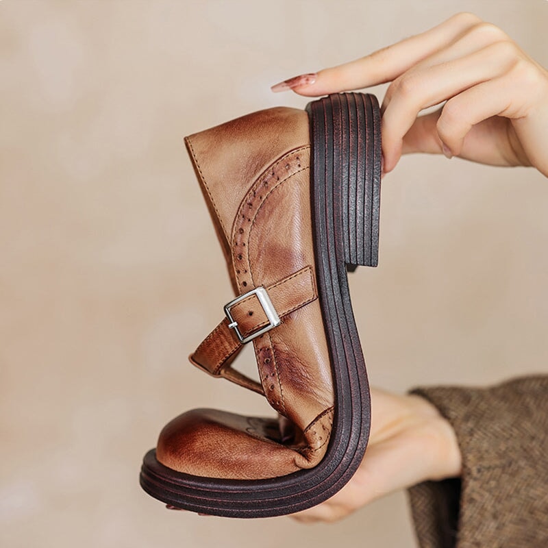 ELIZA & MAREN | T-STRAP BROGUE SHOES FOR WOMEN