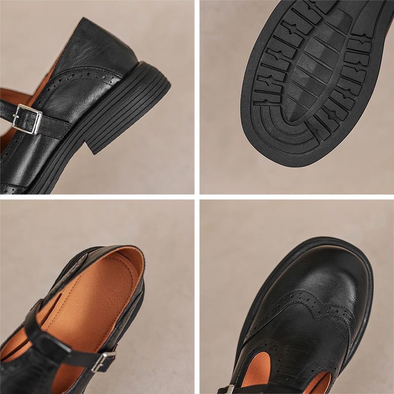 ELIZA & MAREN | T-STRAP BROGUE SHOES FOR WOMEN