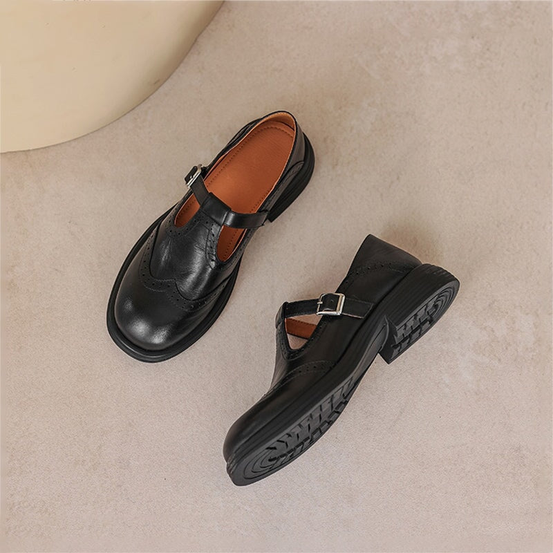 ELIZA & MAREN | T-STRAP BROGUE SHOES FOR WOMEN