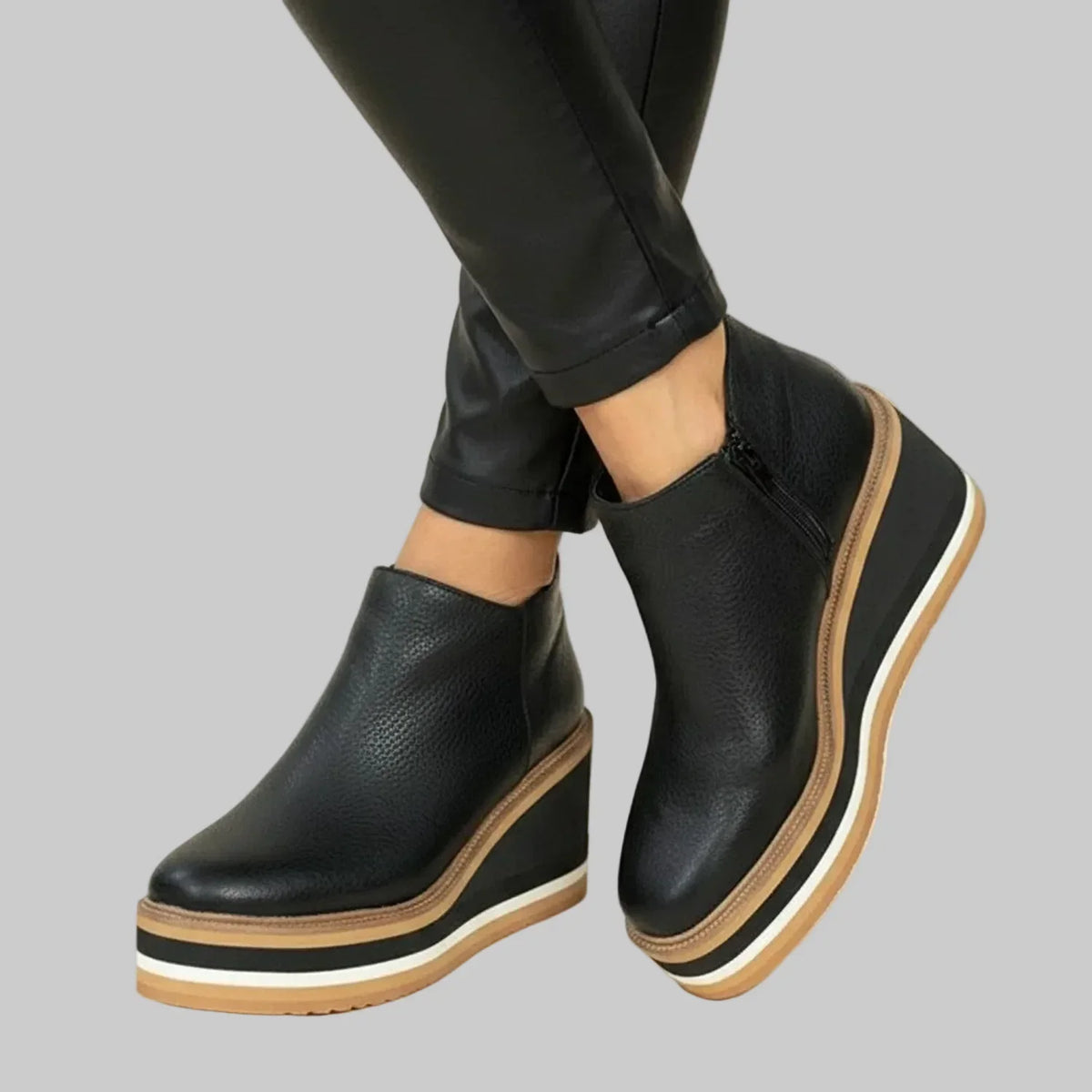 ELIZA & MAREN | WEDGE HEEL ANKLE BOOTS FOR WOMEN