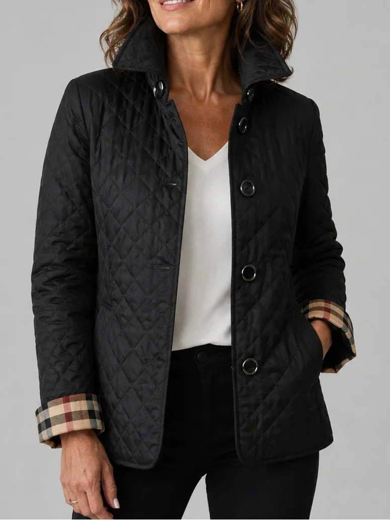 ELIZA & MAREN | BLACK DIAMOND QUILTED JACKET FOR WOMEN