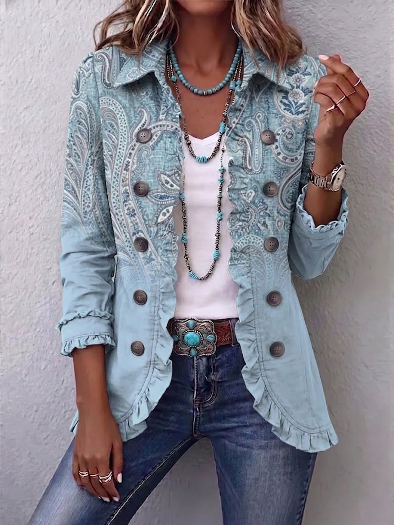ELIZA & MAREN | VINTAGE PAISLEY RUFFLE JACKET FOR WOMEN