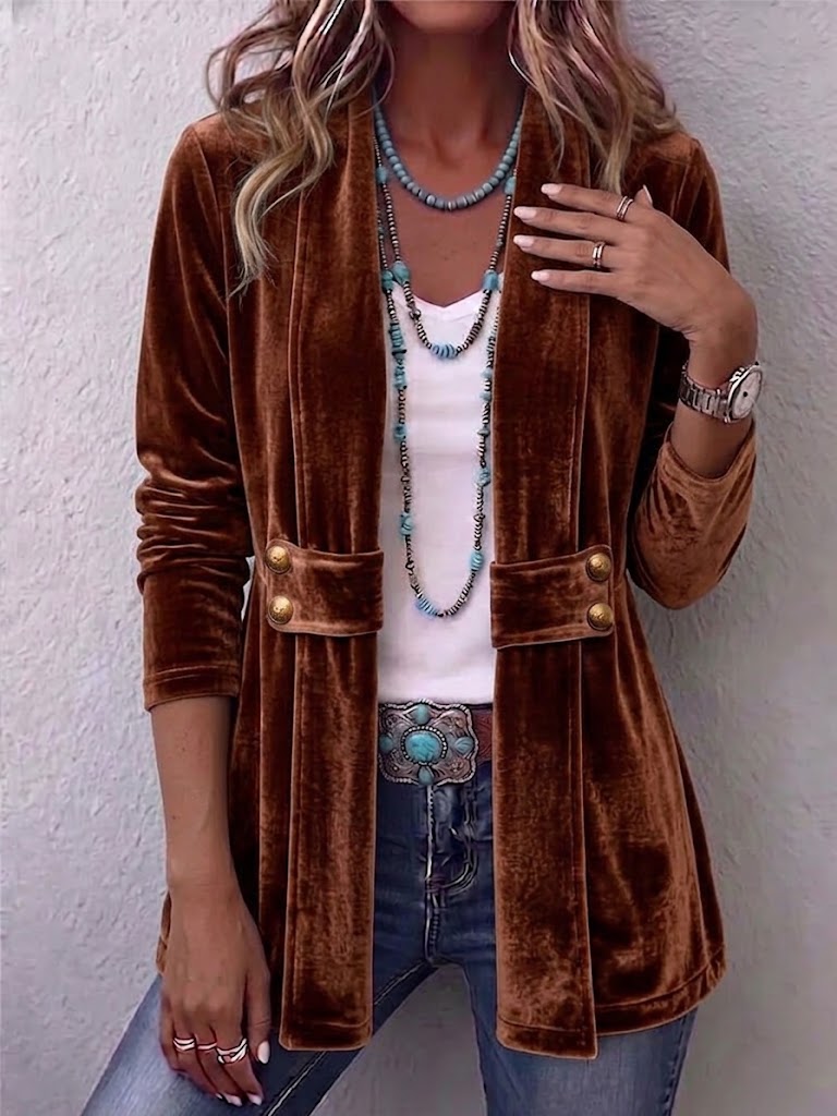 ELIZA & MAREN | OPEN FRONT LAPEL JACKET FOR WOMEN