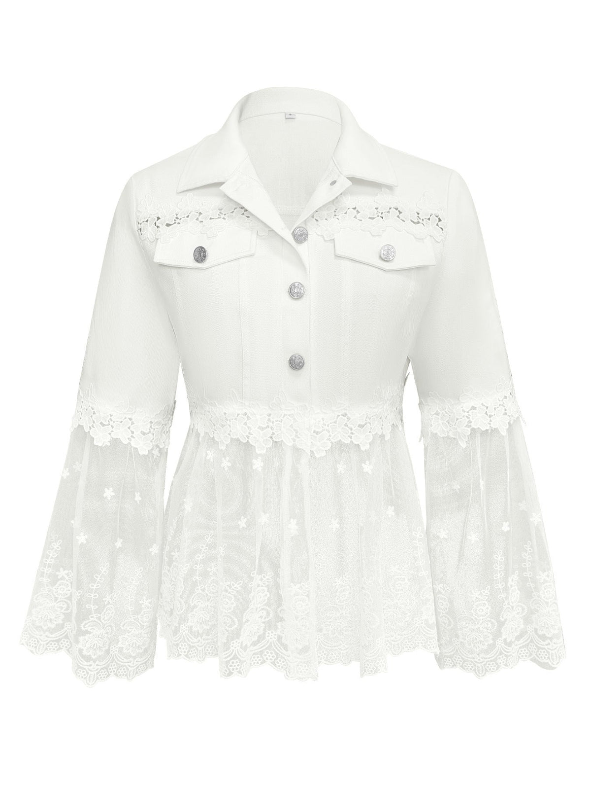 ELIZA & MAREN | LACE PANEL SHEER JACKET FOR WOMEN
