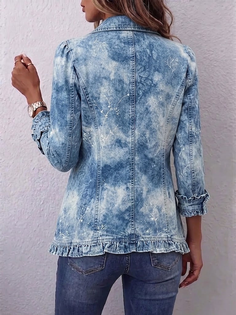 ELIZA & MAREN | BOTANICAL PRINT RUFFLE JACKET FOR WOMEN