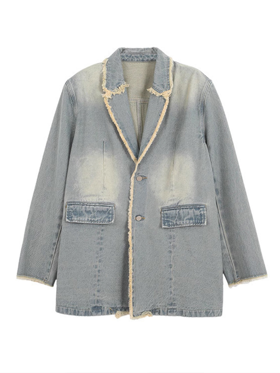 ELIZA & MAREN | RAW EDGE OVERSIZED BLAZER FOR WOMEN
