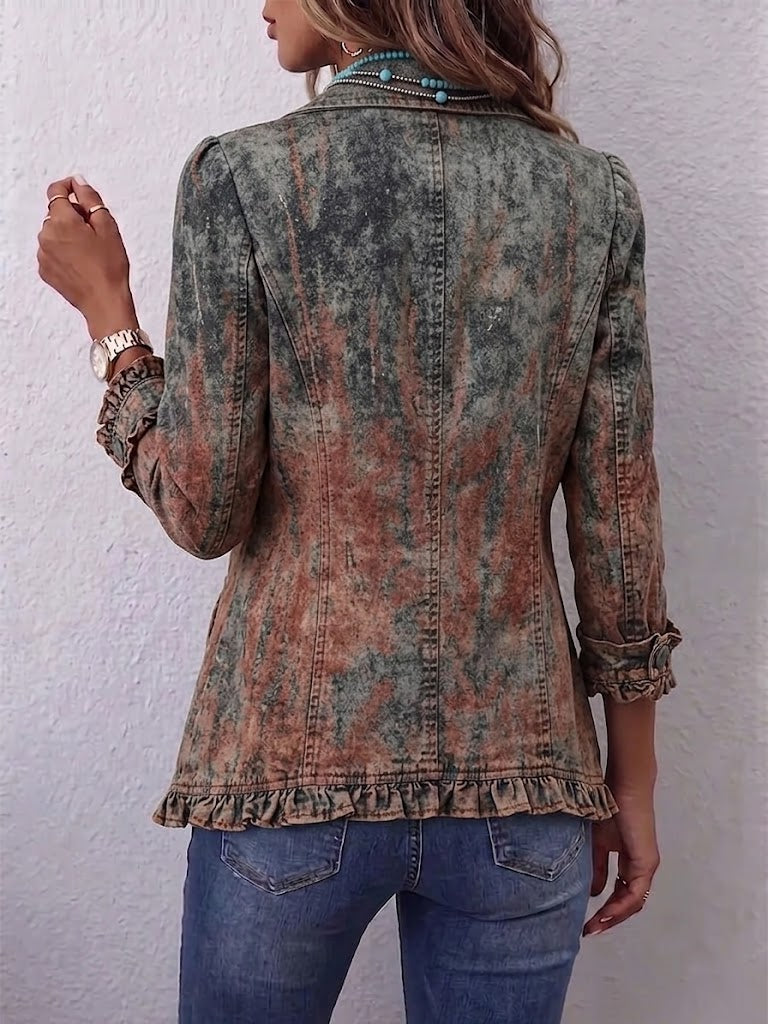 ELIZA & MAREN | GRADIENT TEXTURED RUFFLE JACKET FOR WOMEN