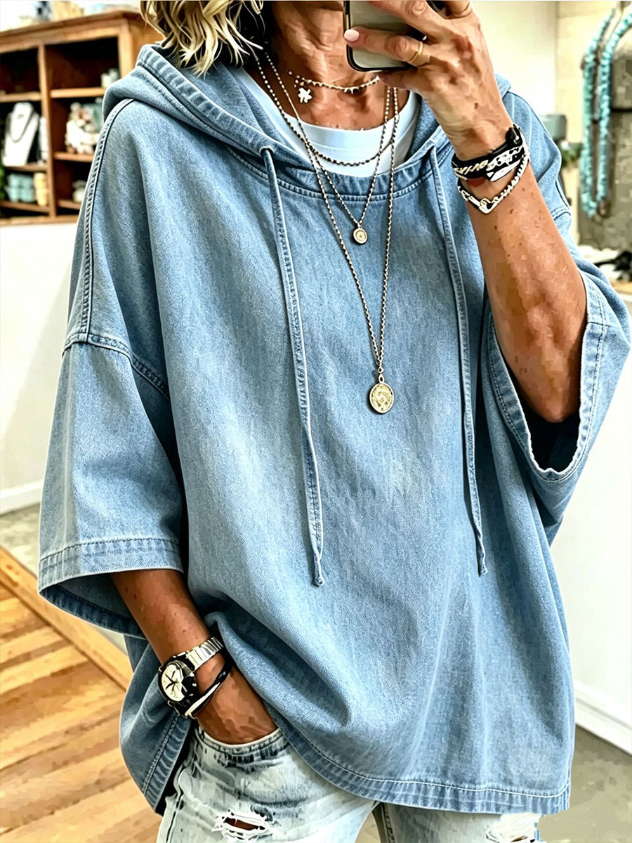 ELIZA & MAREN | WILLOW CHAMBRAY STYLE HOODIE FOR WOMEN