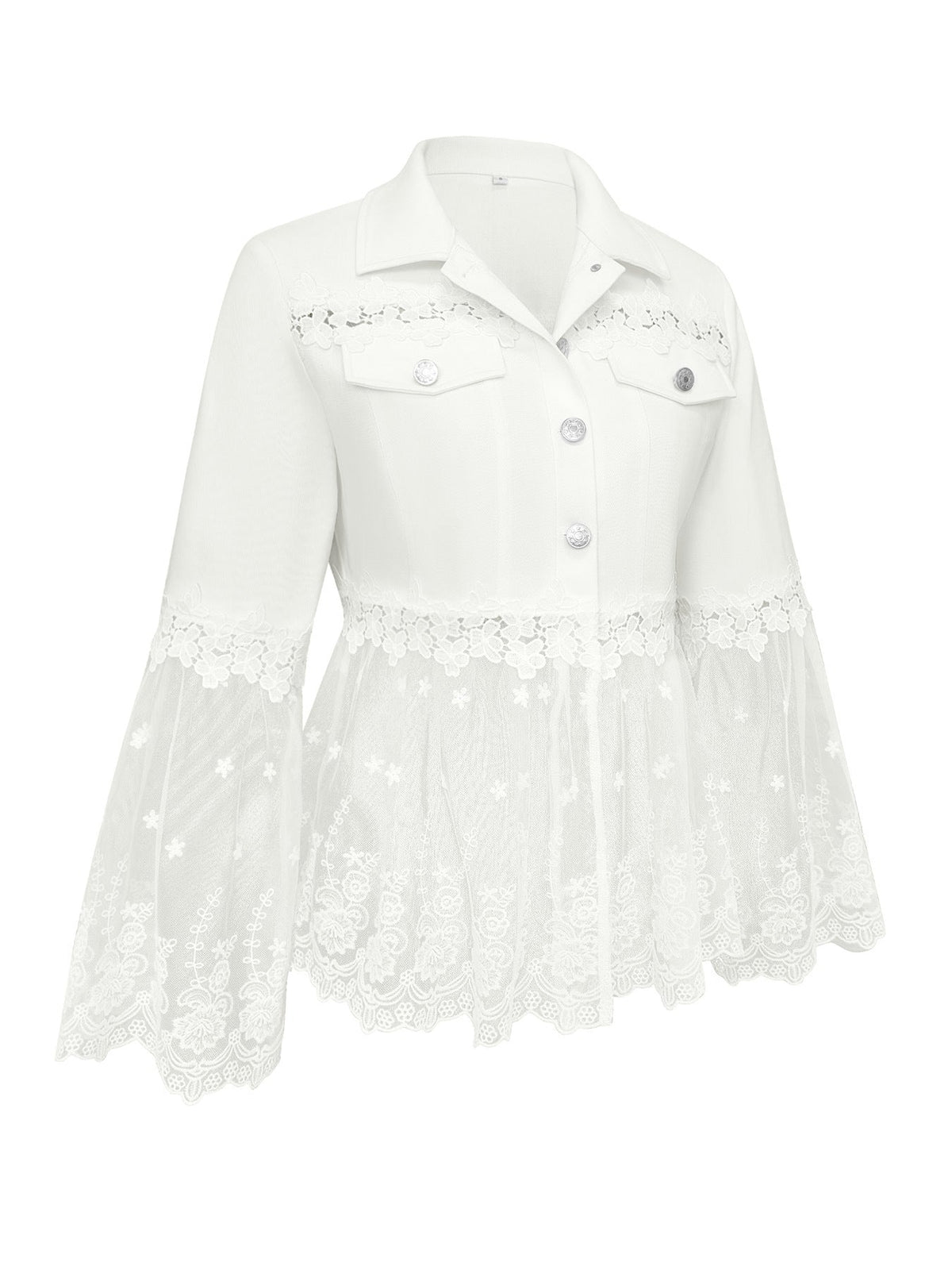 ELIZA & MAREN | LACE PANEL SHEER JACKET FOR WOMEN