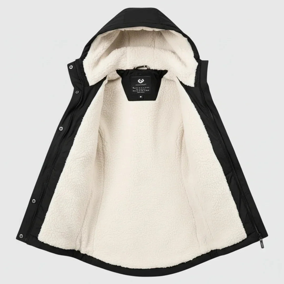 ELIZA & MAREN | CURVED HEM HOODED PARKA FOR WOMEN