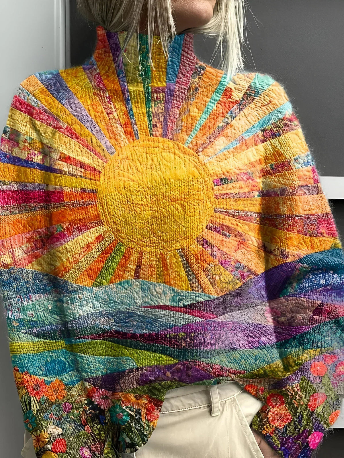 ELIZA & MAREN | COLORFUL TURTLENECK SWEATER FOR WOMEN