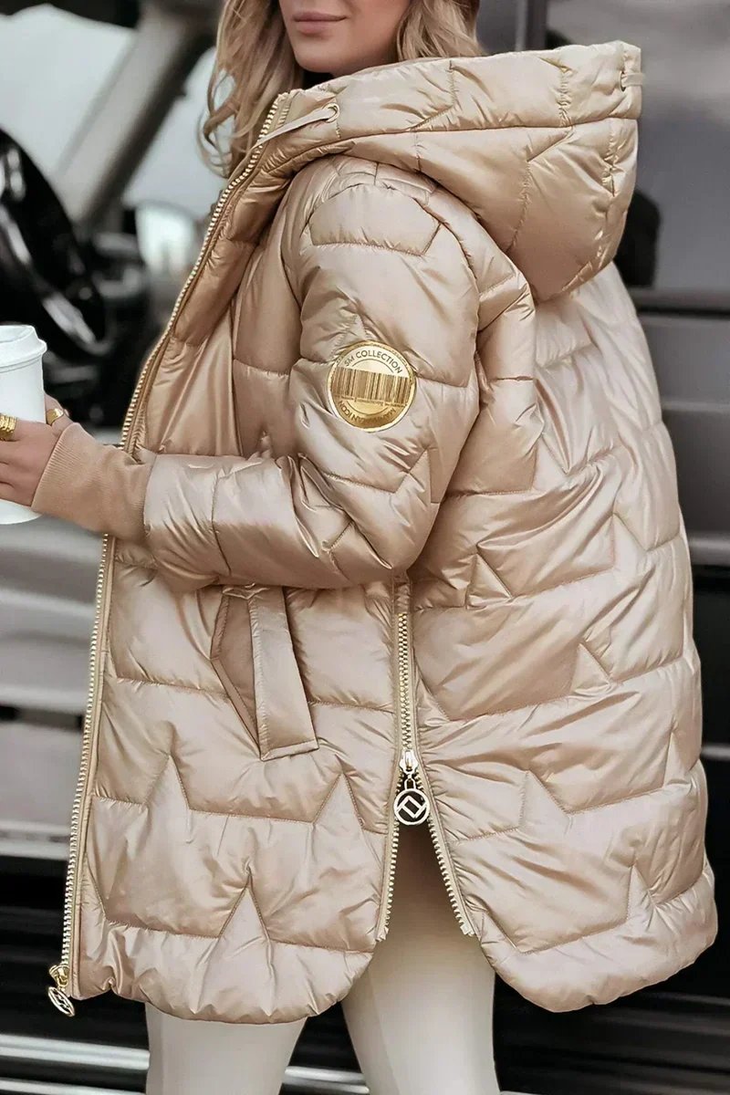 ELIZA & MAREN | HOODED LONGLINE PUFFER JACKET FOR WOMEN