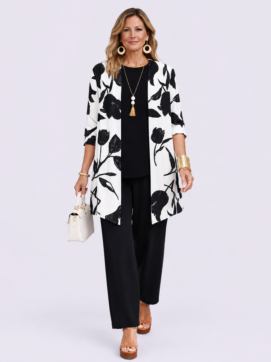 ELIZA & MAREN | ETHELINE BLACK THREE-PIECE SET FOR WOMEN