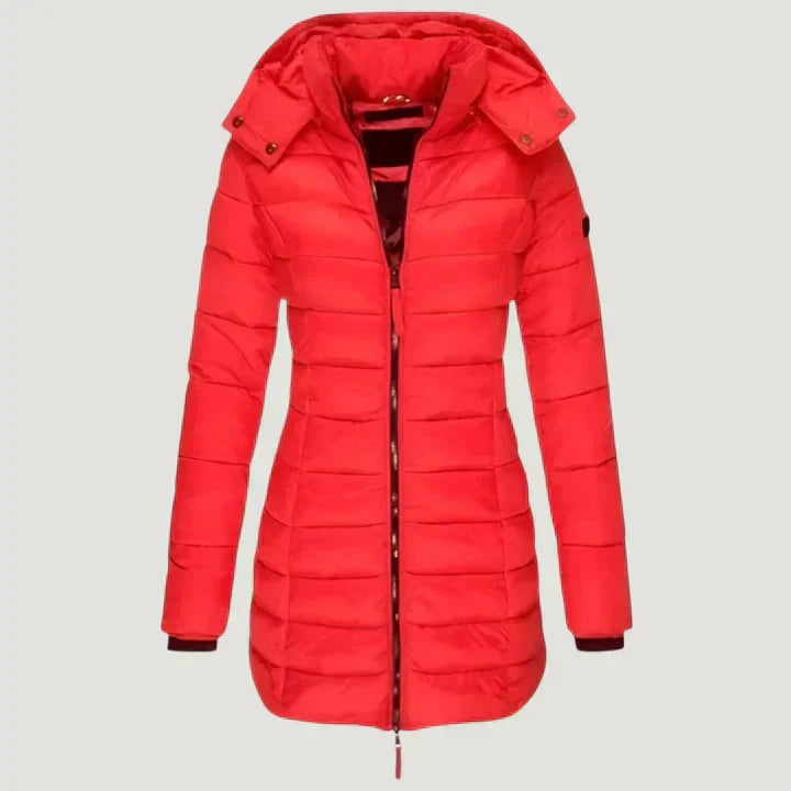 ELIZA & MAREN | HOODED PANEL QUILTED COAT FOR WOMEN