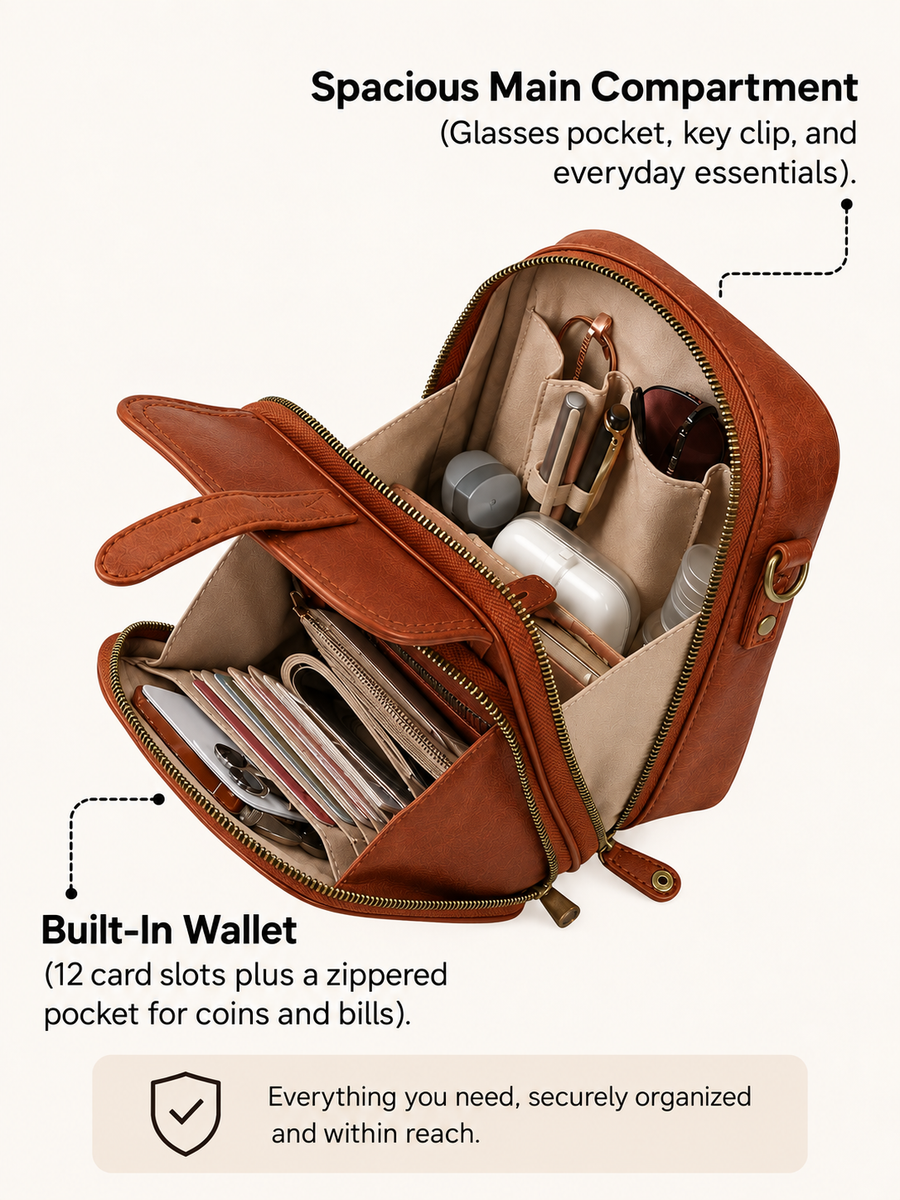 ELIZA & MAREN | ORGANIZED CROSSBODY BAG FOR WOMEN