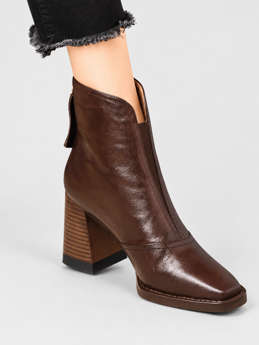 ELIZA & MAREN | SCULPTED HEEL ANKLE BOOTS FOR WOMEN