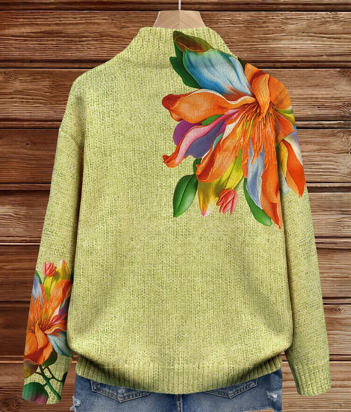 ELIZA & MAREN | TROPICAL FLORAL ZIP CARDIGAN FOR WOMEN