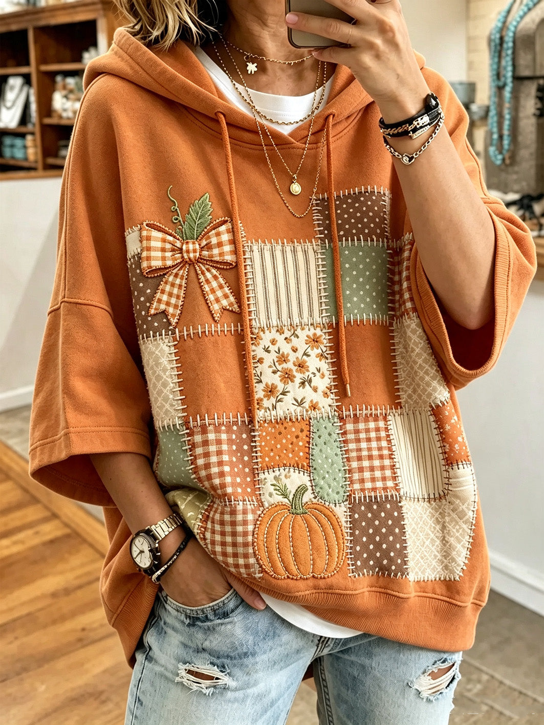 ELIZA & MAREN | LARISA SEASONAL PRINT HOODIE FOR WOMEN