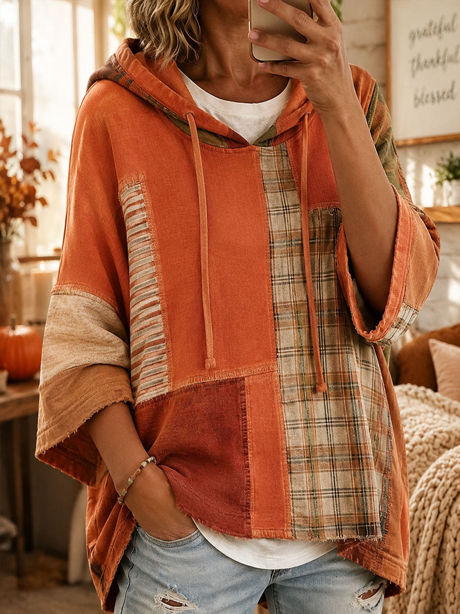 ELIZA & MAREN | CARMEN AUTUMN PATCHWORK HOODIE FOR WOMEN