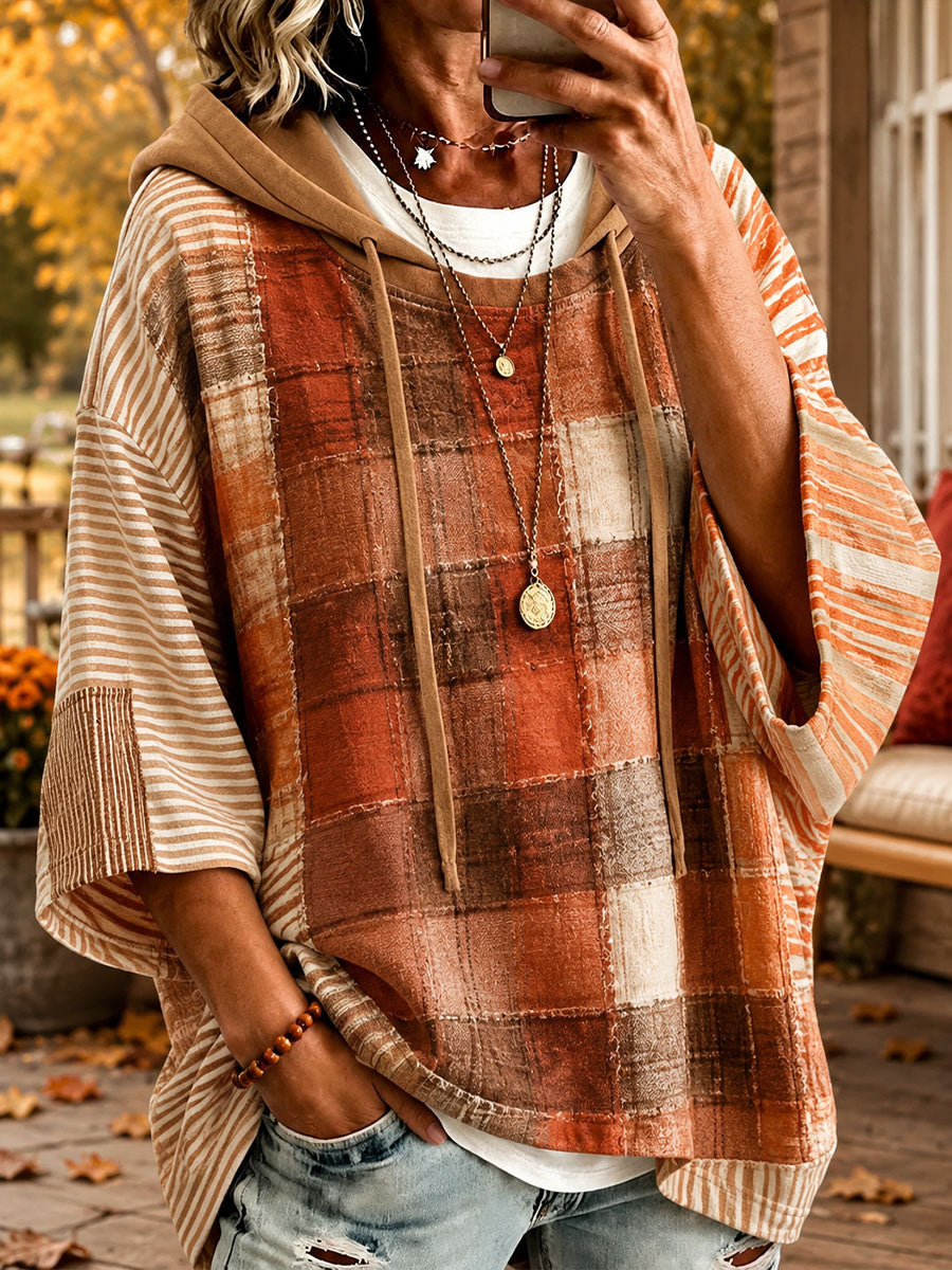 ELIZA & MAREN | SIMONA MULTICOLOR PATCHWORK HOODIE FOR WOMEN