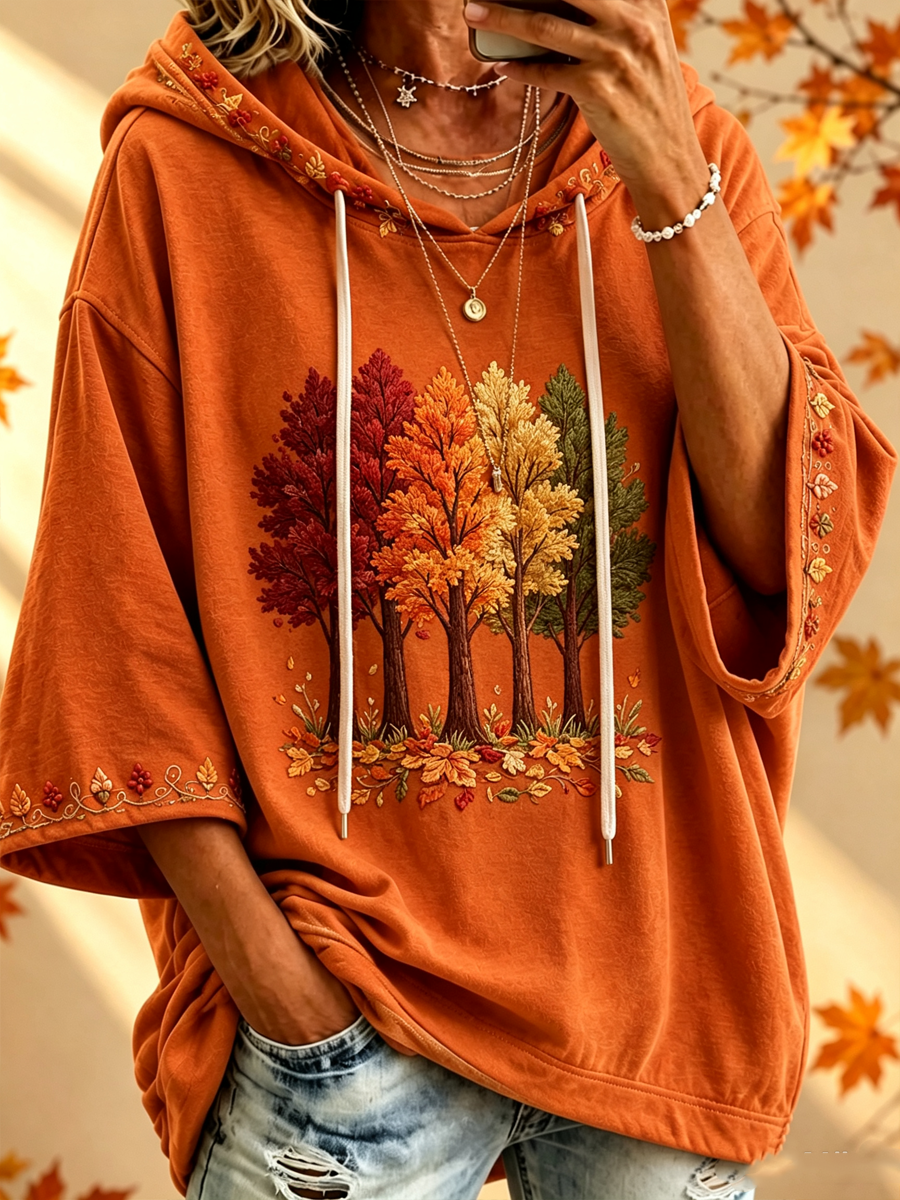 ELIZA & MAREN | MARIA AUTUMN PRINT HOODIE FOR WOMEN