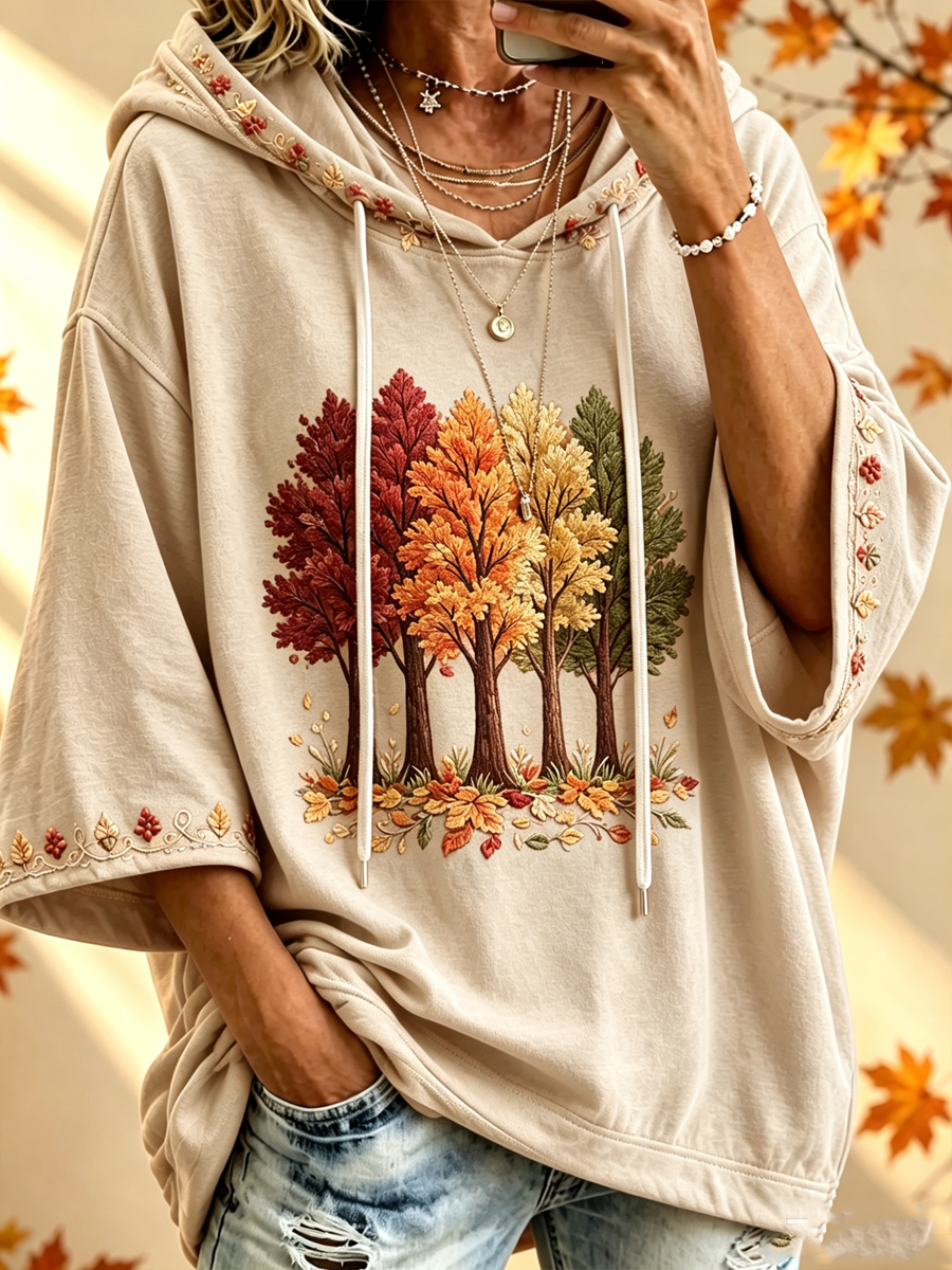 ELIZA & MAREN | MARIA AUTUMN PRINT HOODIE FOR WOMEN