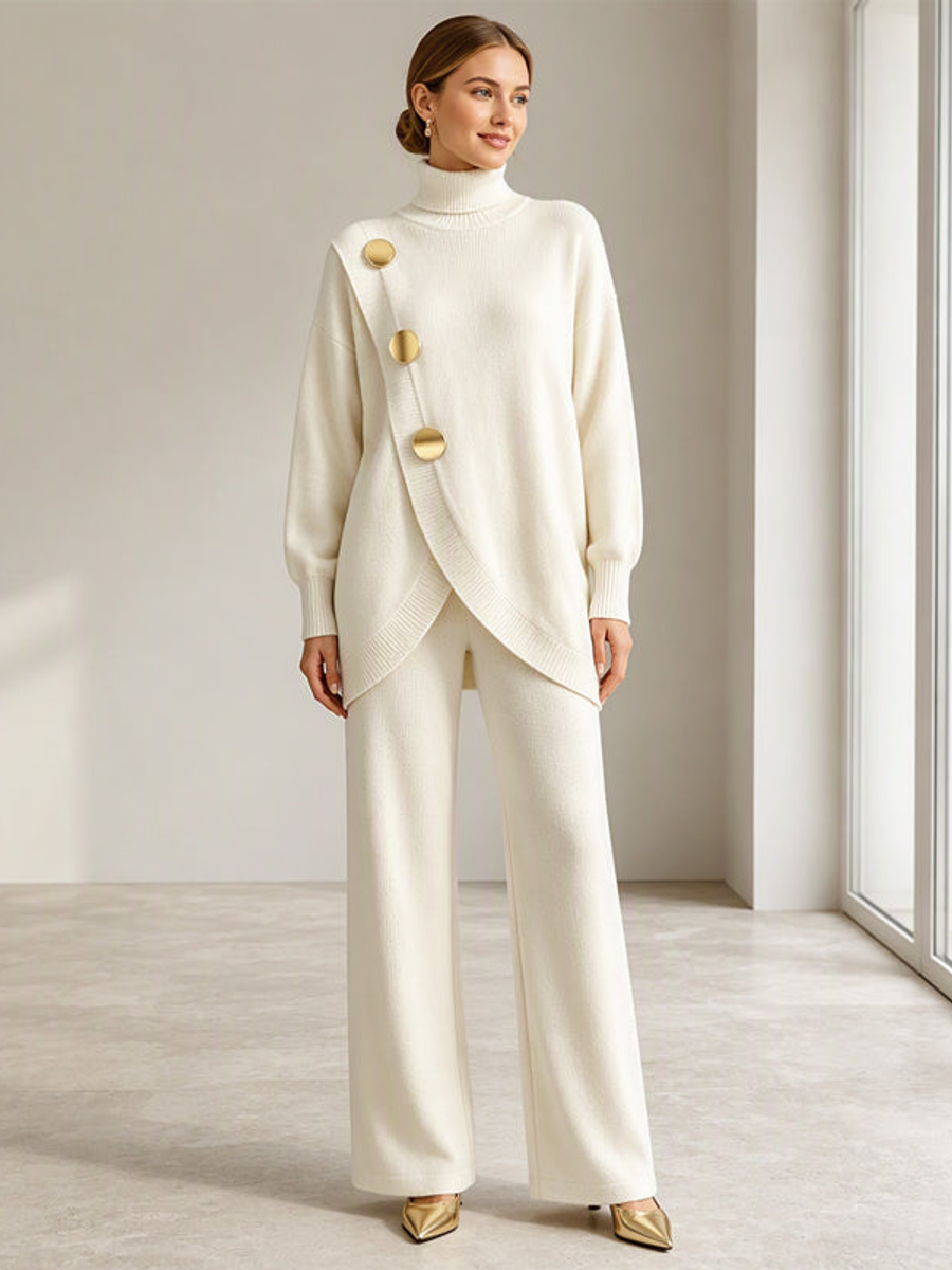 ELIZA & MAREN | TURTLENECK KNIT PANTS SET FOR WOMEN