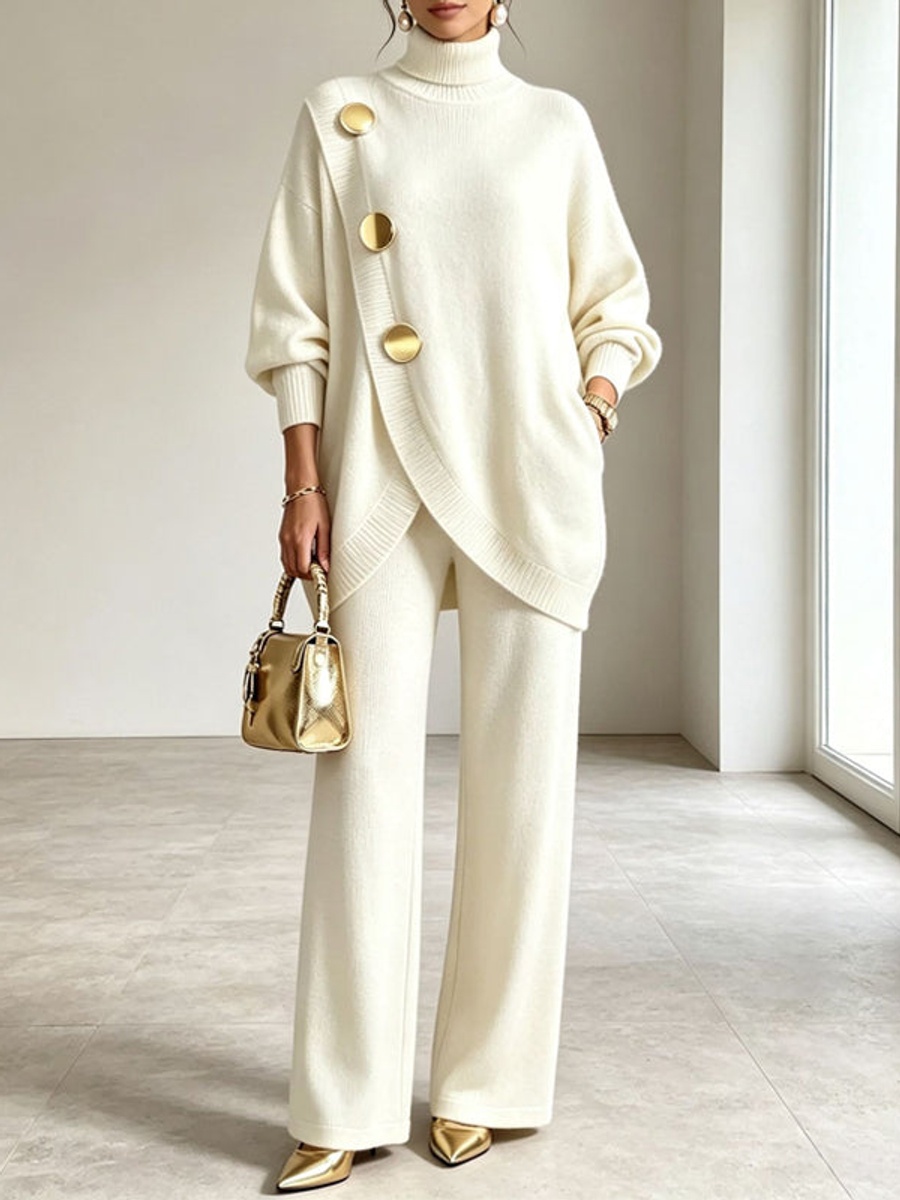 ELIZA & MAREN | TURTLENECK KNIT PANTS SET FOR WOMEN