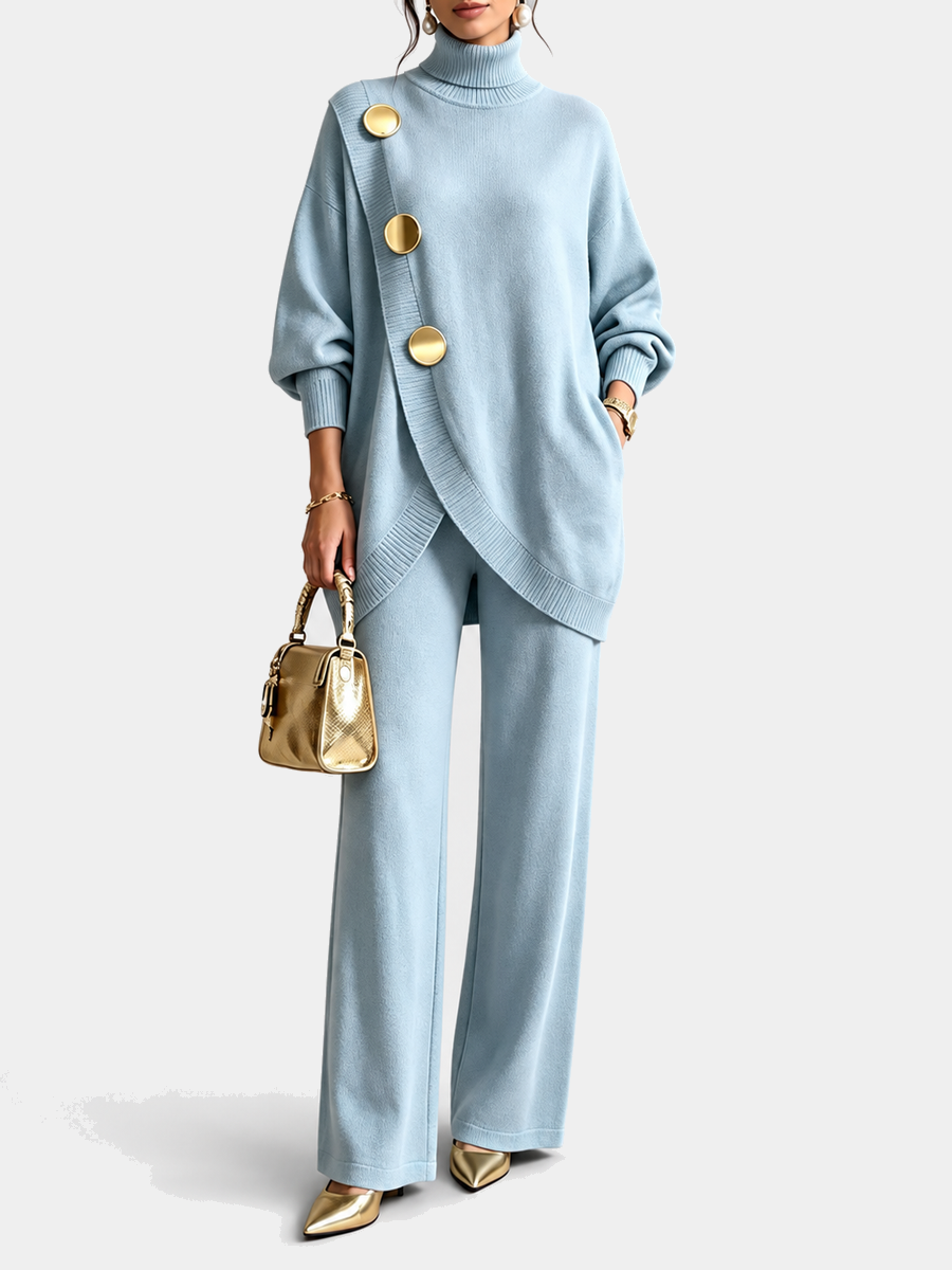 ELIZA & MAREN | TURTLENECK KNIT PANTS SET FOR WOMEN