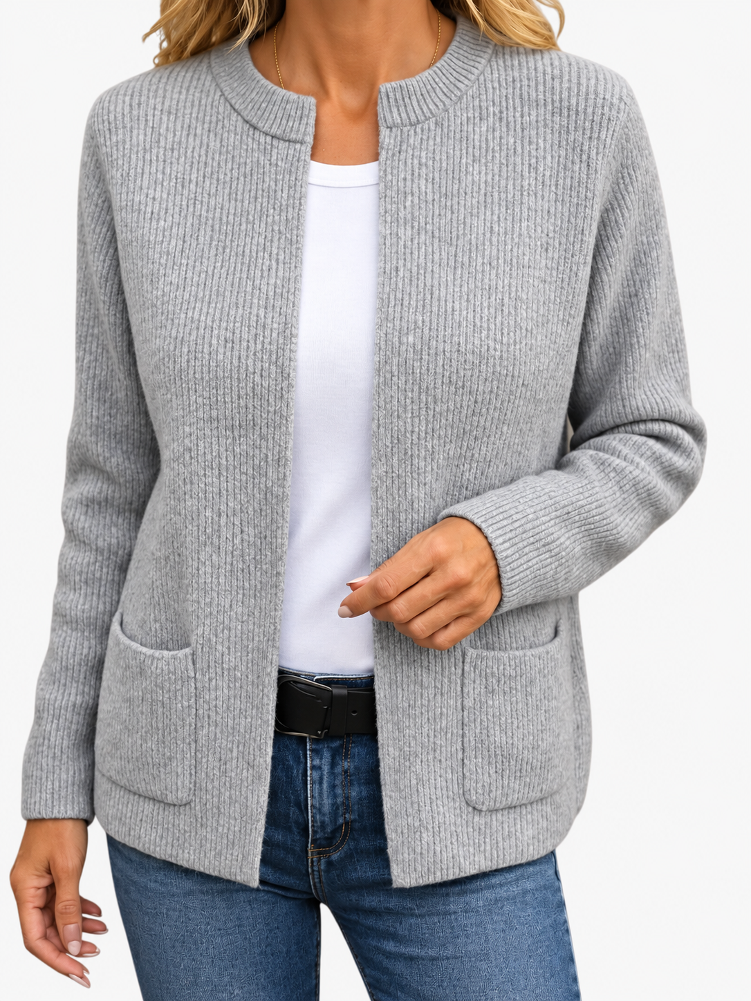 ELIZA & MAREN | ZIP FRONT KNIT CARDIGAN FOR WOMEN