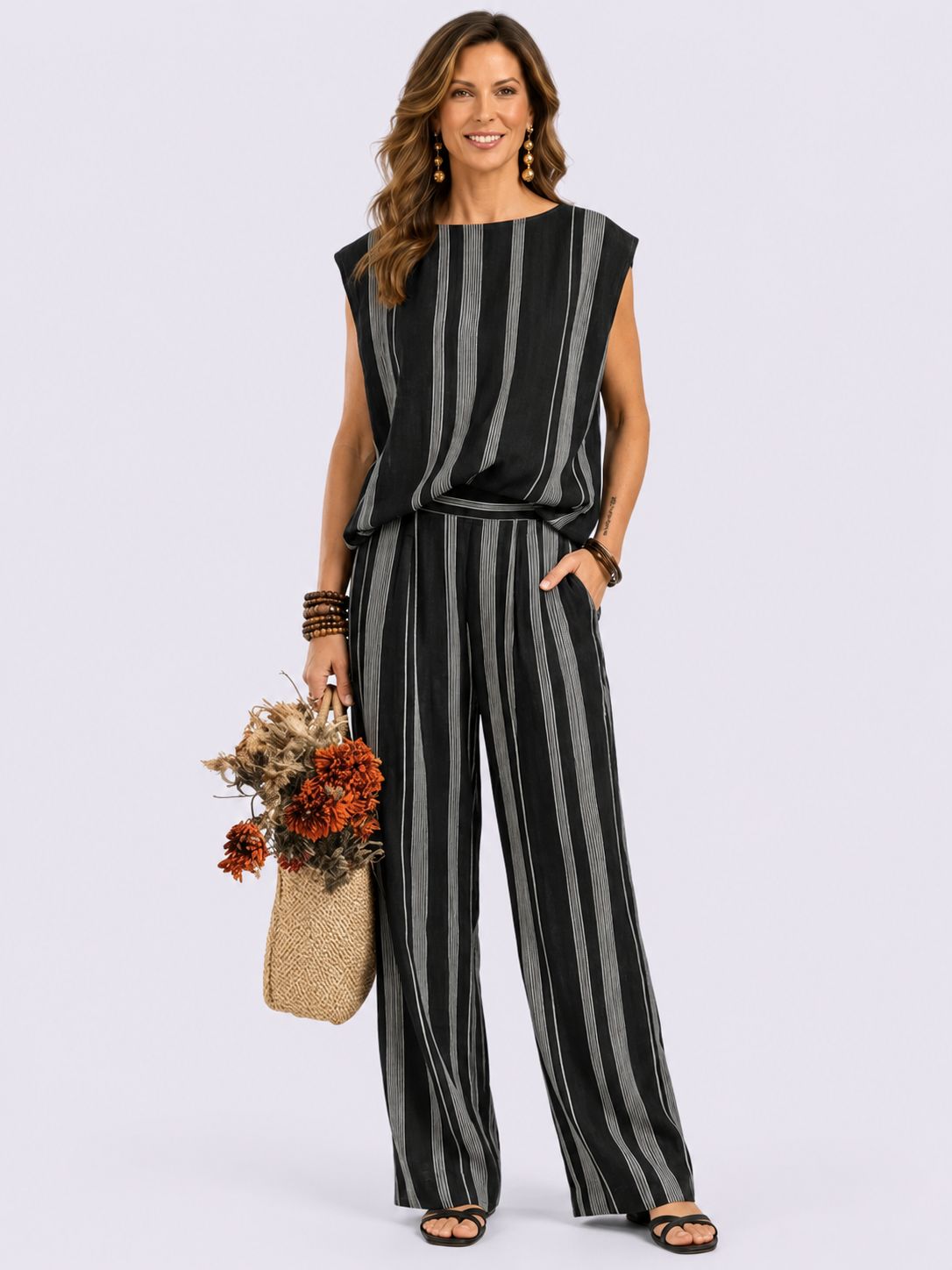 ELIZA & MAREN | ALESSIA BLACK TWO-PIECE SET FOR WOMEN