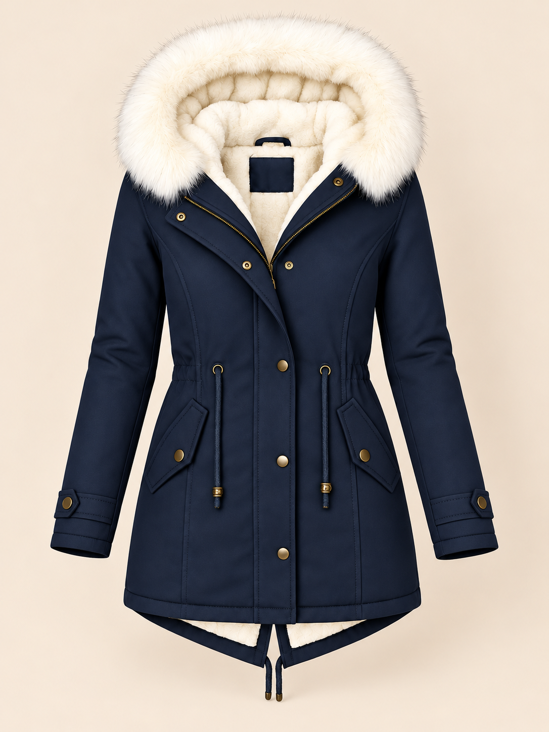 ELIZA & MAREN | LONG DRAWSTRING WINTER PARKA FOR WOMEN