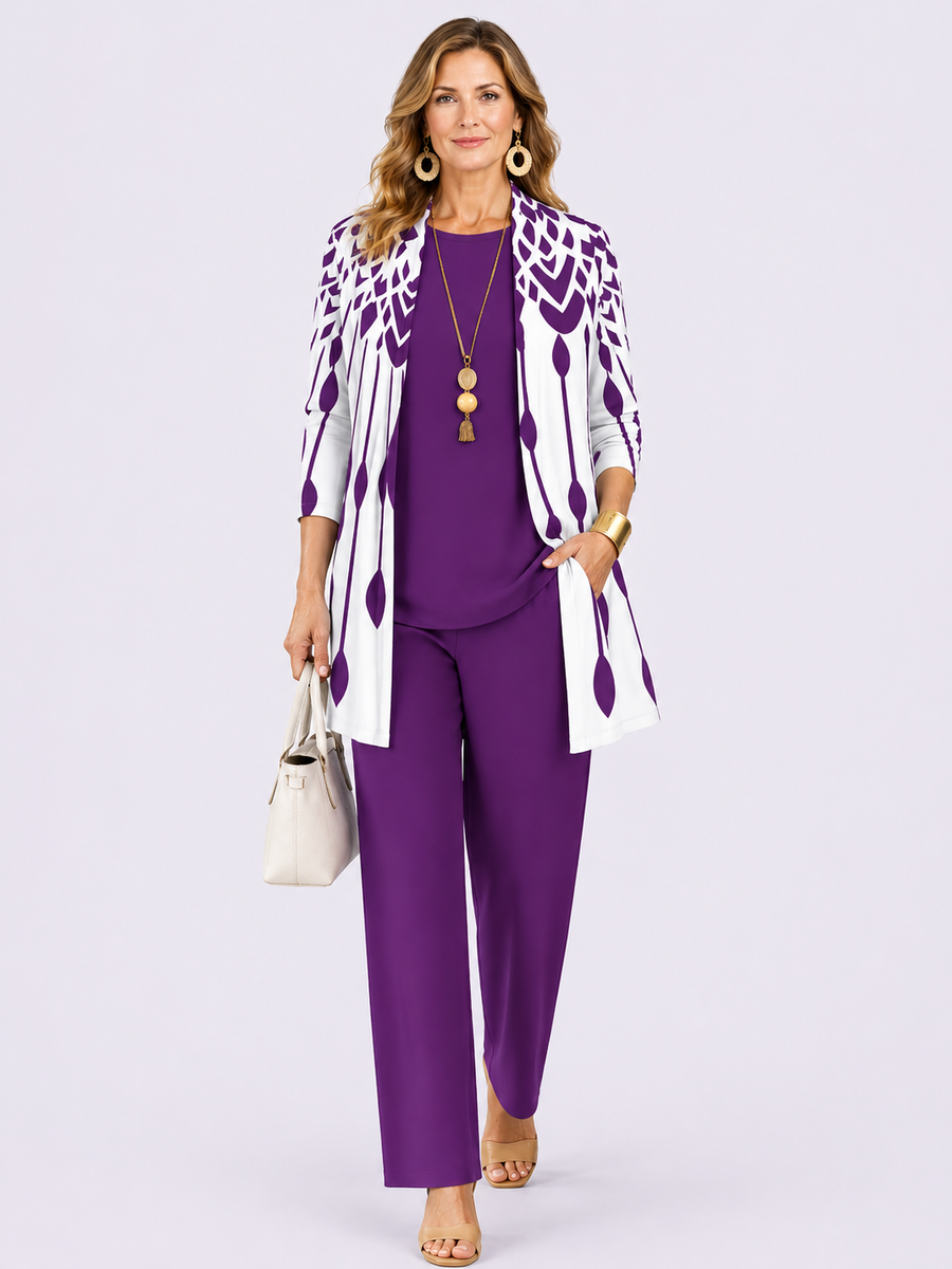 ELIZA & MAREN | ELAINE CONTRAST THREE-PIECE SET FOR WOMEN