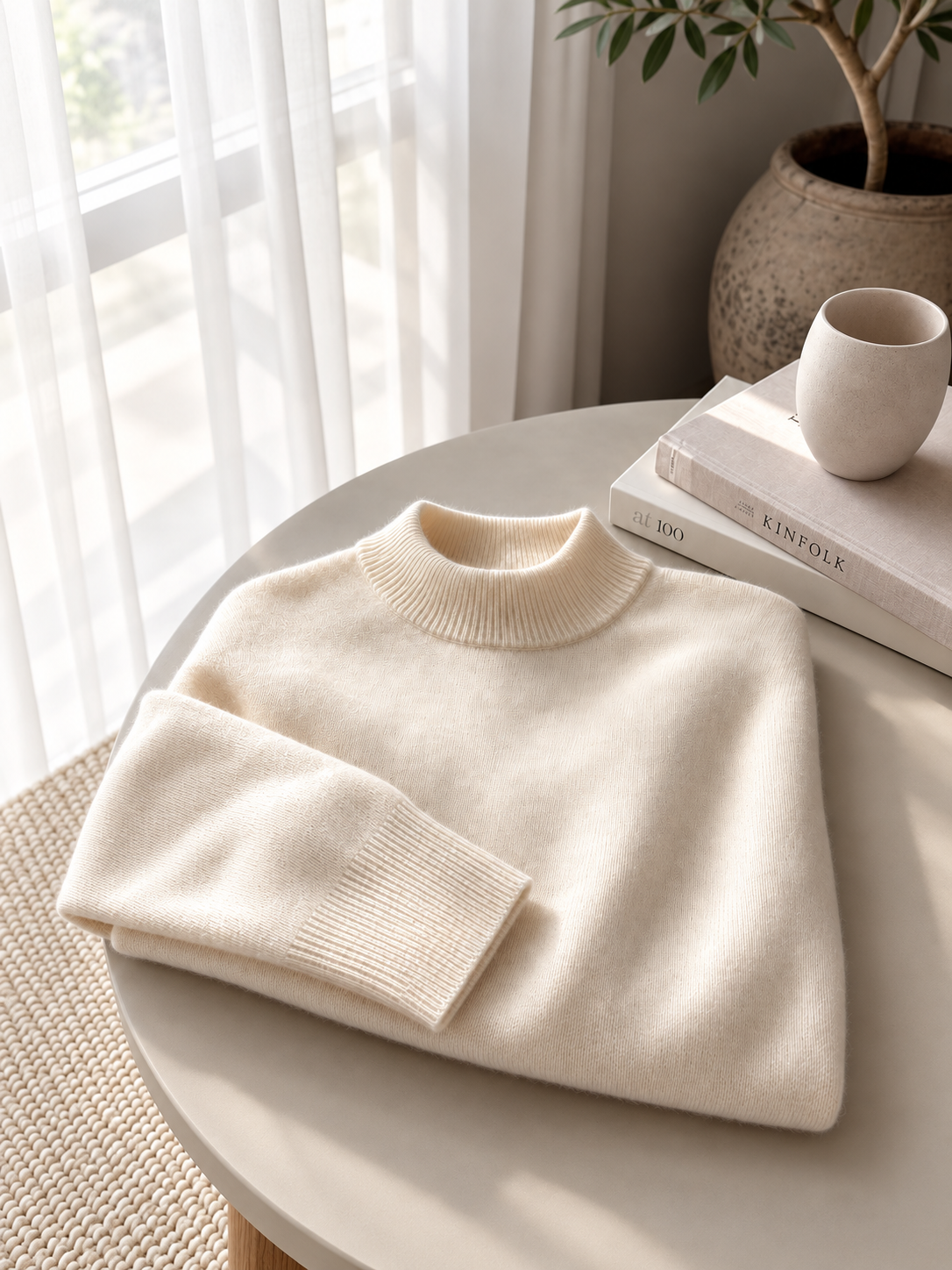 ELIZA & MAREN | WOOL MOCK NECK SWEATER FOR WOMEN