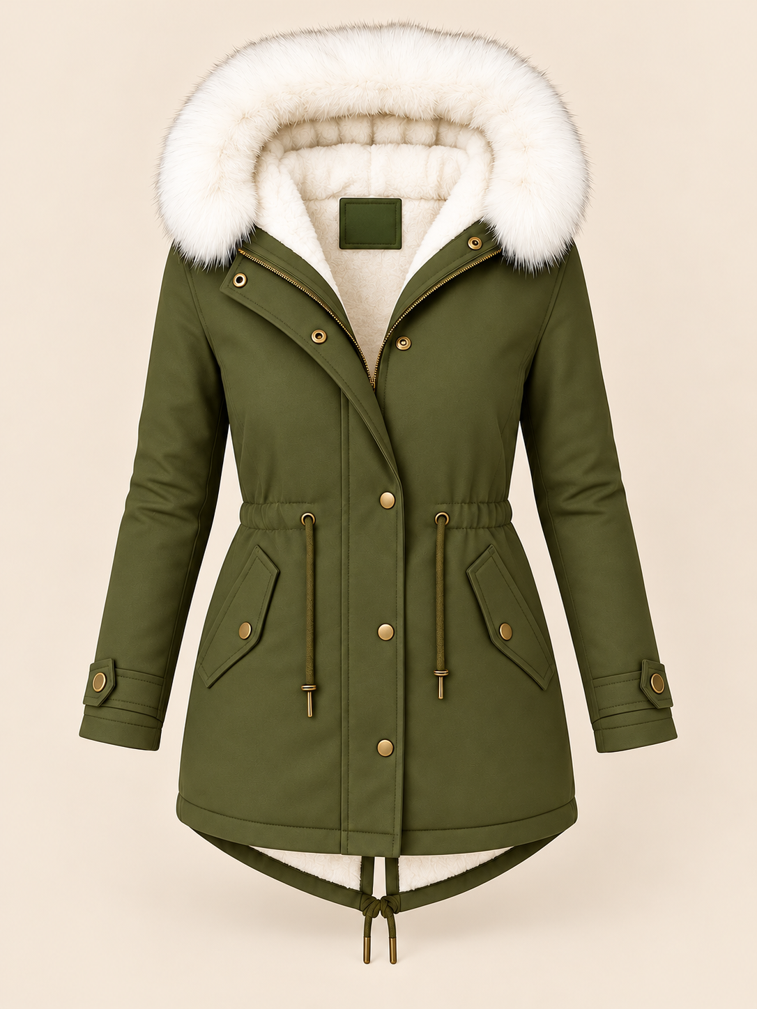 ELIZA & MAREN | LONG DRAWSTRING WINTER PARKA FOR WOMEN