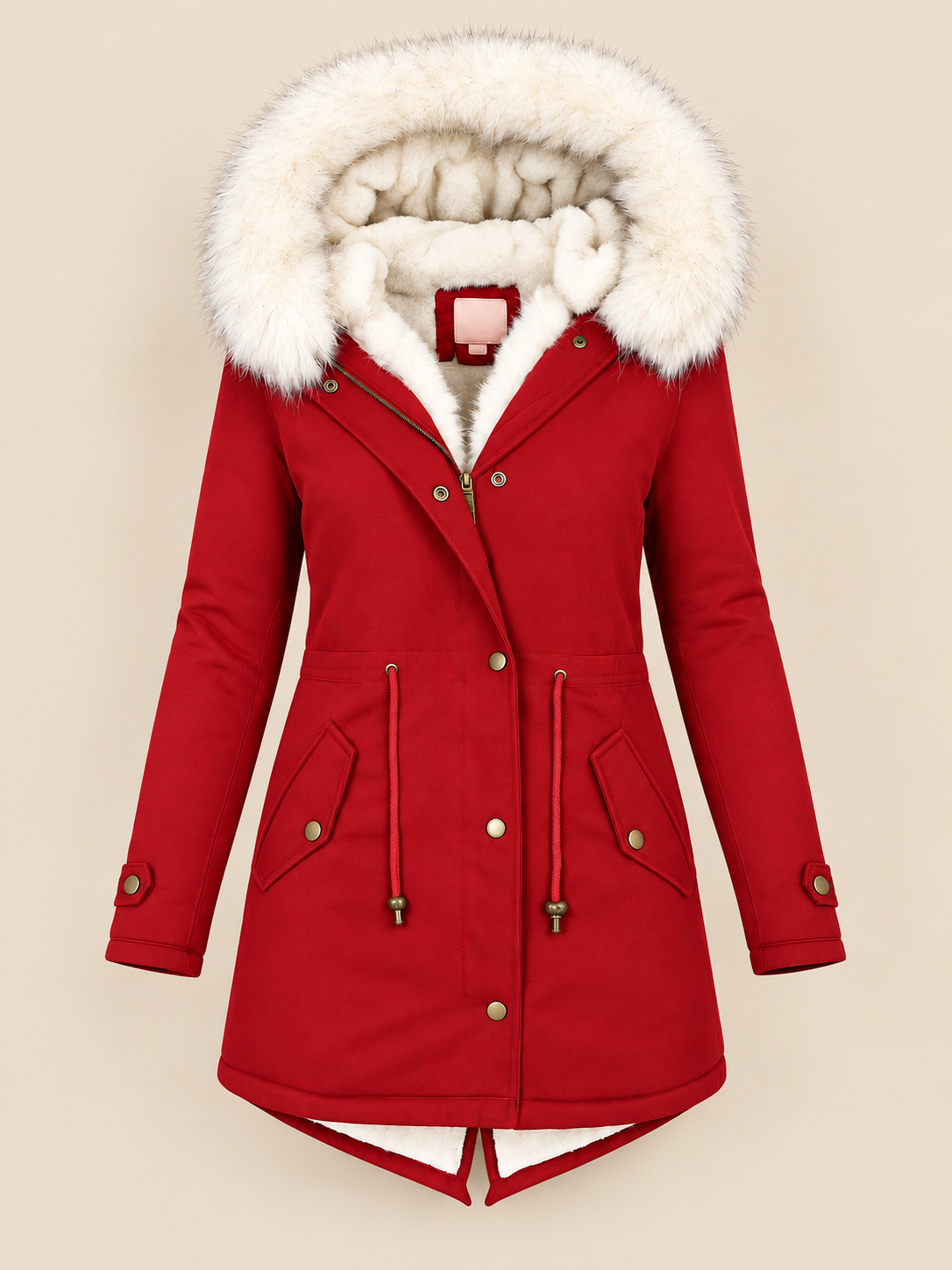 ELIZA & MAREN | LONG DRAWSTRING WINTER PARKA FOR WOMEN