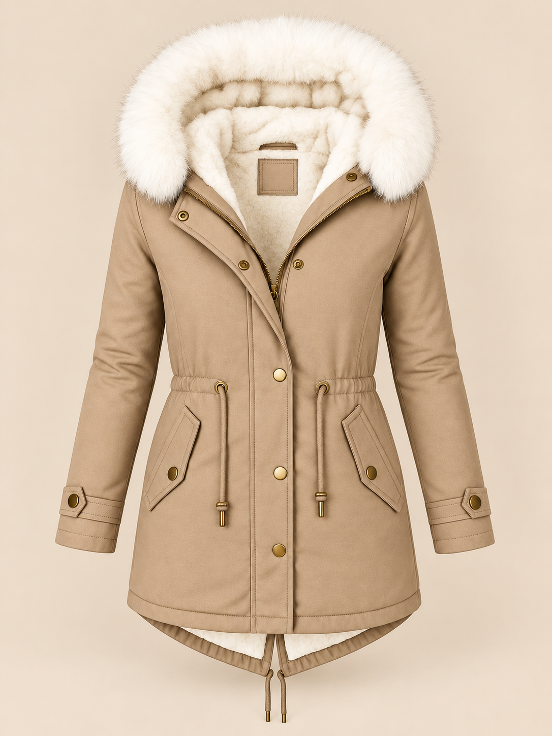 ELIZA & MAREN | LONG DRAWSTRING WINTER PARKA FOR WOMEN