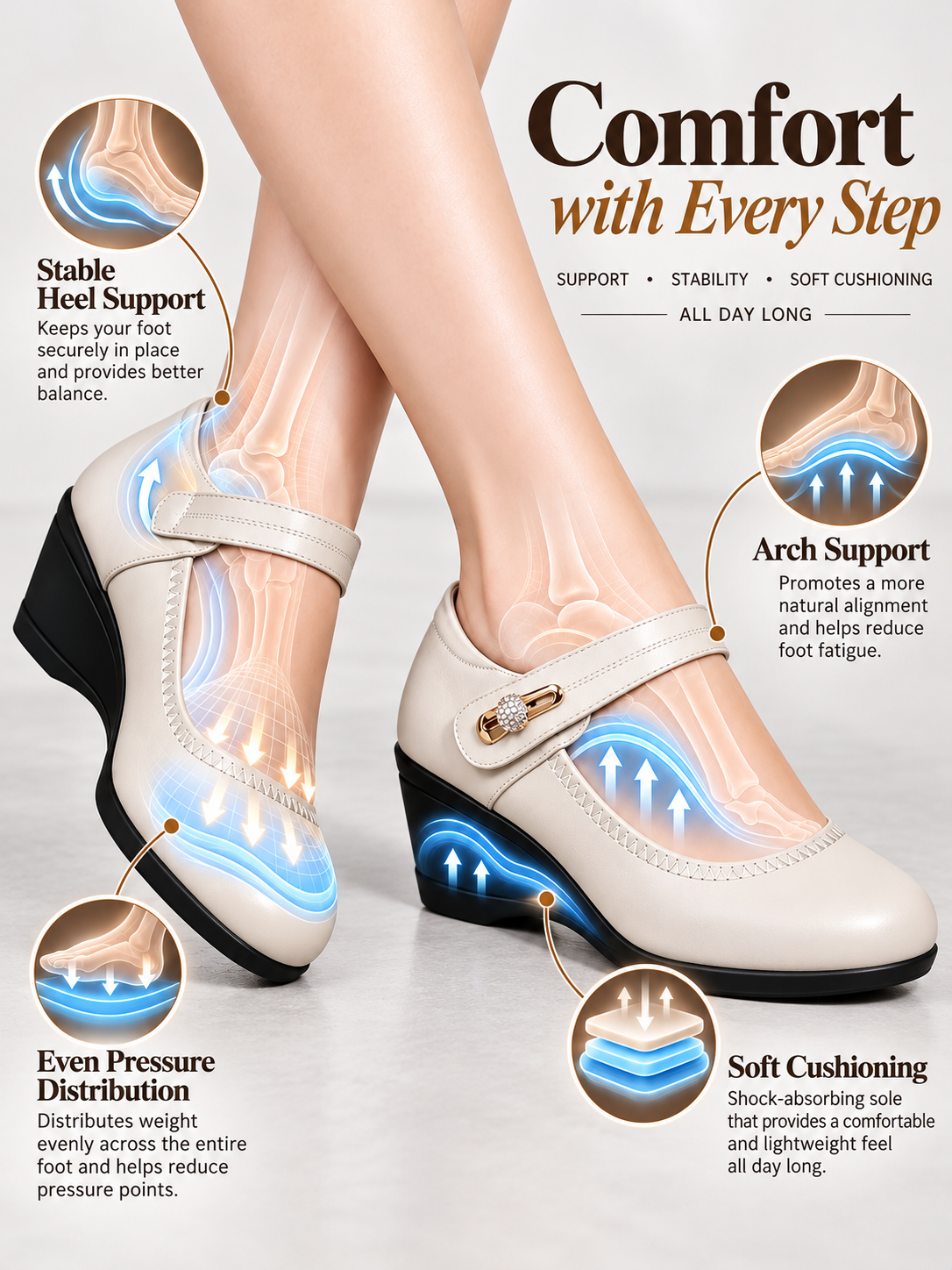 ELIZA & MAREN | CUSHIONED WEDGE PUMPS FOR WOMEN