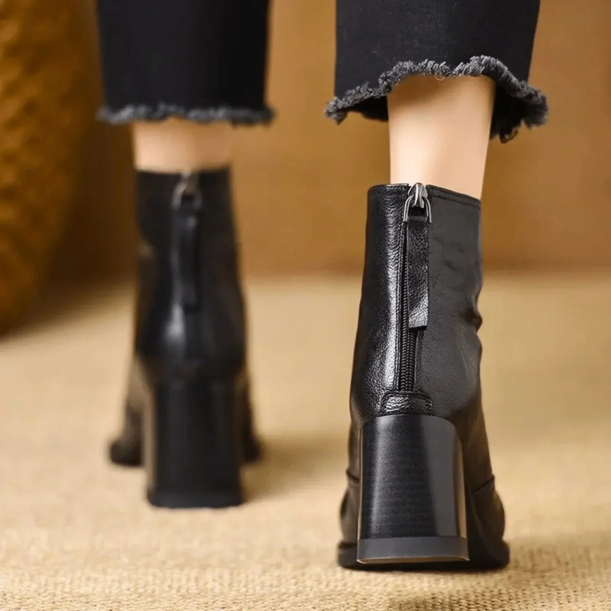 ELIZA & MAREN | SQUARE HEEL ANKLE BOOTS FOR WOMEN
