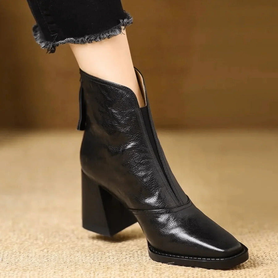 ELIZA & MAREN | SQUARE HEEL ANKLE BOOTS FOR WOMEN