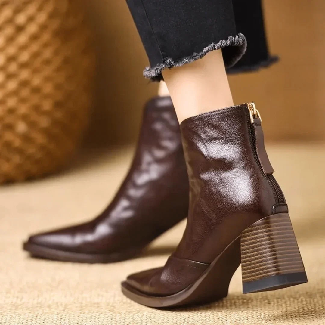 ELIZA & MAREN | SQUARE HEEL ANKLE BOOTS FOR WOMEN