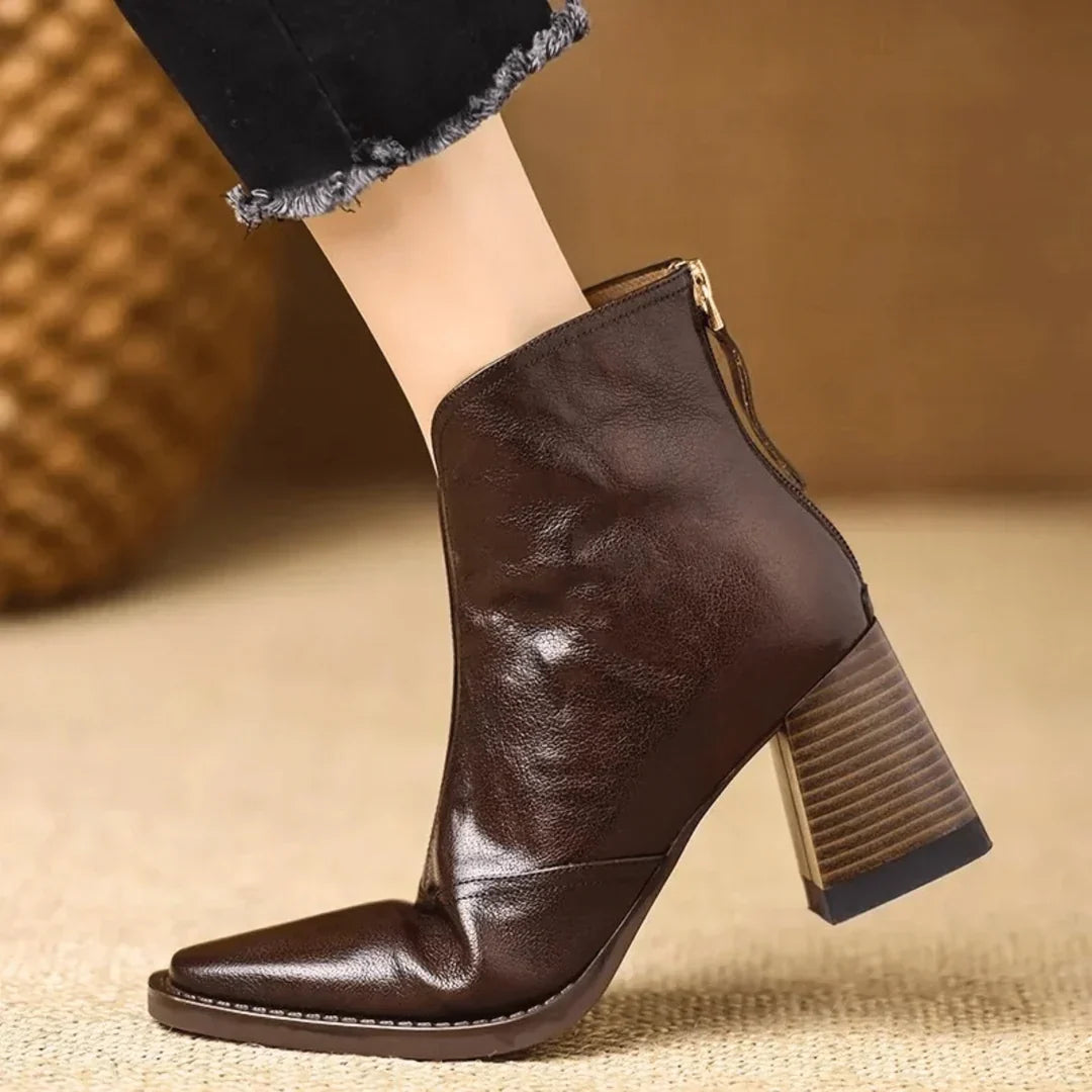 ELIZA & MAREN | SQUARE HEEL ANKLE BOOTS FOR WOMEN