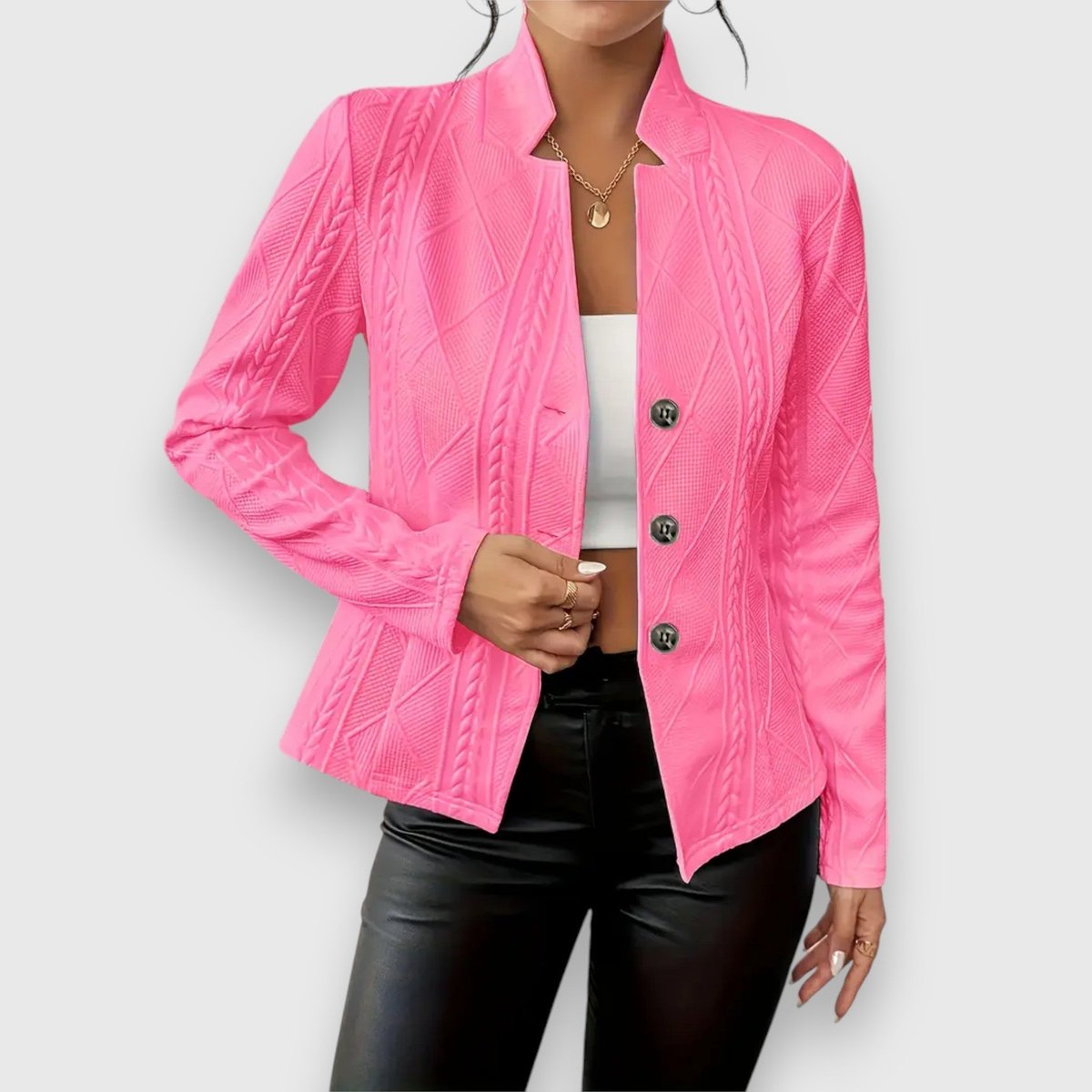 ELIZA & MAREN | TEXTURED BUTTON FRONT CARDIGAN FOR WOMEN