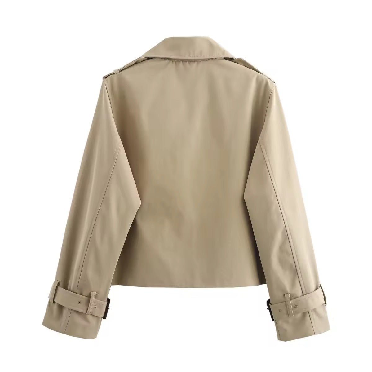 ELIZA & MAREN | CROPPED BUTTON TRENCH COAT FOR WOMEN
