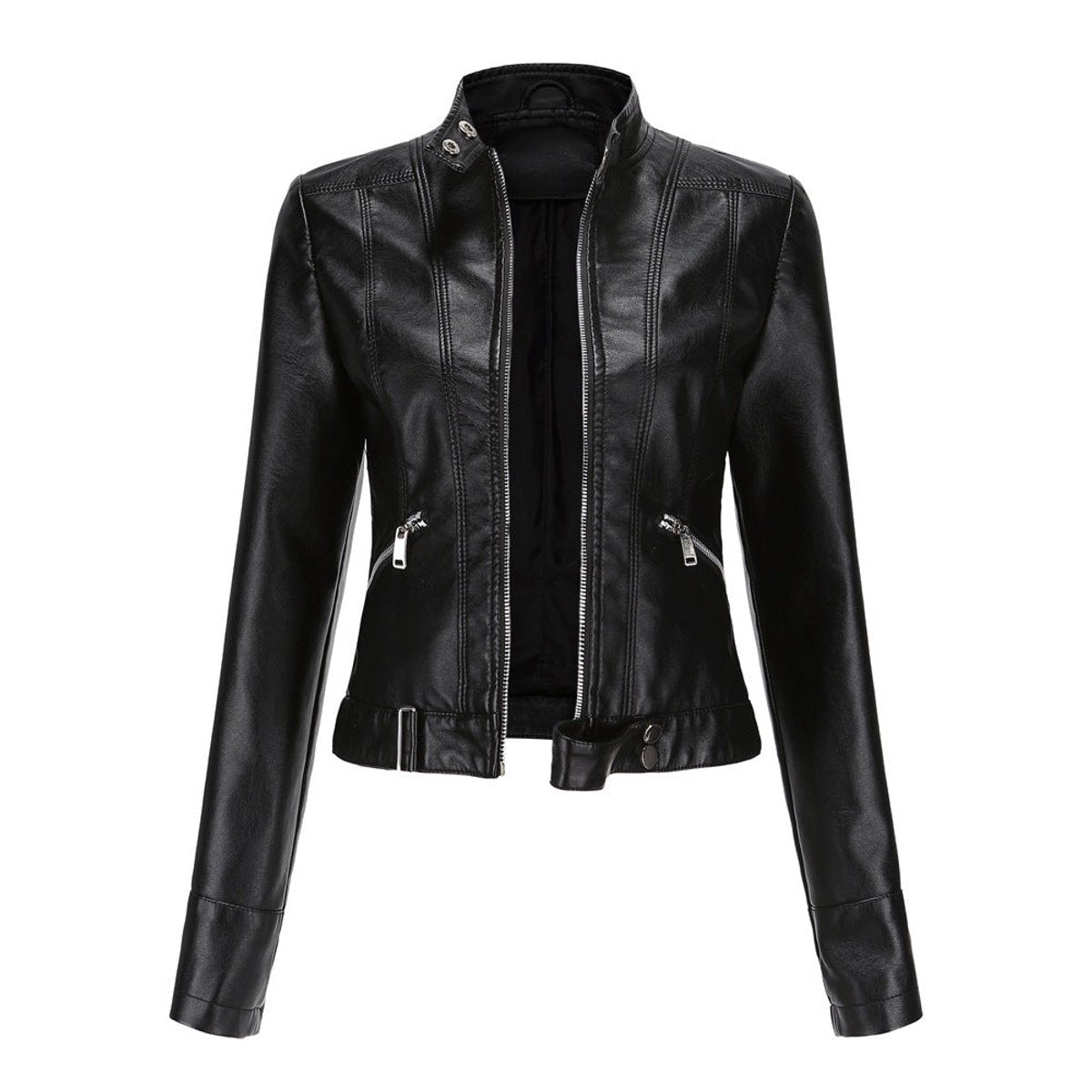 ELIZA & MAREN | CROPPED STAND COLLAR JACKET FOR WOMEN